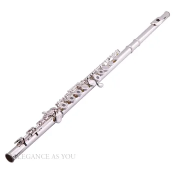 Nichel cupru 17 găuri plus E cheie de argint-placat cu flaut ton C open-hole,nichel avansate incepatori clasificare flaut romantic juca