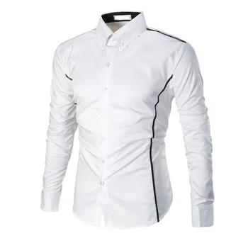 NOI 2018 Men ' s cămașă de sex masculin joker de afaceri Britanic Rochie de Seara Slim Fit shirt Barbati culoare solidă Stripe camasa cu maneca lunga C1021