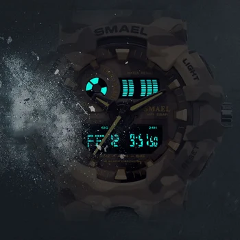 Noi Camo Curea de Ceas SMAEL Bărbați Ceasuri Digitale Cuarț Ceasuri de mana Militare de Camuflaj Watch8001Mens Armata Impermeabil Ceas, Ceas