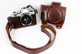 Noi de Lux din Piele PU Caz aparatul Geanta Pentru Olympus EM10 II EM10-M2 Camera Vintage Geanta deschisă Baterie cu Curea