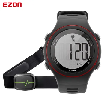 Noi EZON T037 Bărbați Femei Sport Ceas Digital cu Monitor de Ritm Cardiac Funcționare în aer liber Ceasuri de Alarmă, Cronograf ceas inteligent