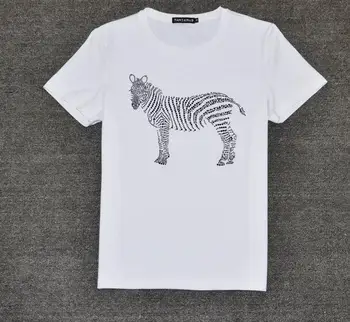 Noi fata de design de Diamant zebra cal Animal print casual tricou stretch plus dimensiunea femei tricou cu mânecă scurtă transport gratuit