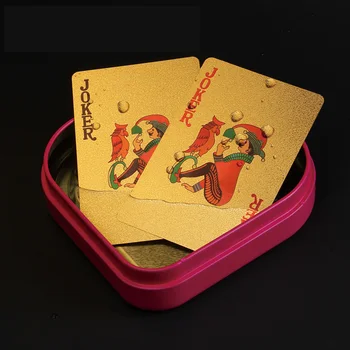 Noi Fierbinte Folie de Aur Placat cu Baccarat Texas Hold ' em Plastic Carti de Joc Impermeabil Cărți de Poker, Jocuri de masă 2.28*3.46 inch 6 Culori