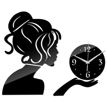 Noul ceas de perete ceasuri reloj de pared ceas, administrat de Acril oglindă autocolante Oameni Living Quartz Acul de transport gratuit