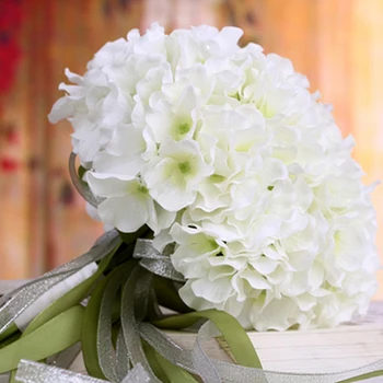 Noul Design Buque De Noiva 2017 Romantic cu Flori în mână Laurustinu cu Panglică de Mireasa Buchet de Flori pentru domnisoarele de Onoare Fata