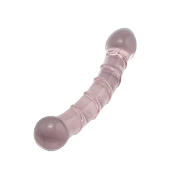 Noul roz căptușite cap dublu cristal de sticlă pyrex anal, dop de fund margele penis fals g locului de prostata pentru masaj jucarii sexuale pentru barbati femei