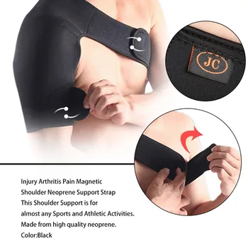 Noul Sport Magnetic Singur Umăr Bretele Suport Curea Folie De Centura Trupa Pad Umăr Grijă Bandajul Negru