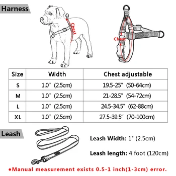 Nu Trageți Câine Ham si Lesa Set de Nailon Reglabil Pas În Mersul pe jos animale de Companie Hamuri pentru Mediu pentru Câini de talie Mare Pitbulls a Crescut și Verde