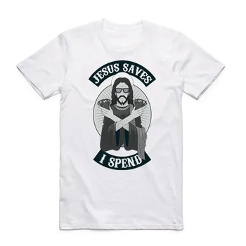 Oamenii lui Isus Desene animate Tricou Alb de Moda de Vară O-Gat Maneci Scurte Camisetas Amuzant Topuri Streetwear Rock N Roll T-shirt