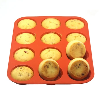 OBRKING Silicon 12 Cana Mini Briosa Cupcake Maker Pasta de Fondant Mucegai Zahăr ambarcațiunile de produse de Patiserie de Copt Instrumente de Mucegai Tava Pan Bucătărie