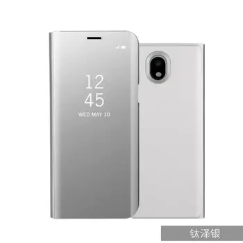 Oglindă lux Placare Smart View Flip Telefonul Caz Acoperire pentru Samsung Galaxy J330 J3 Pro / J530 J5 Pro / J730 J7 Pro 2017