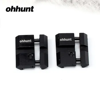 Ohhunt 2 buc Ultra-mici Garnitura 11mm coadă de rândunică la 20mm Picatinny Weaver Rail Mount Adaptor pentru Lunetă Monta Inele