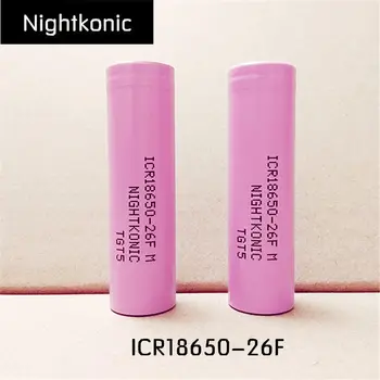 Original NIGHTKONIC 2 Bucati 2600mAh 3.7 V Li-ion 18650 baterie Reîncărcabilă ICR18650-26F ( fără încărcător )