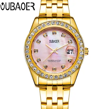 OUBAOER 2017 Ceas de Moda pentru Femei de Lux zegarek damski Casual Doamnelor Ceas Stras Cuarț ceas Ceasuri relogio feminino
