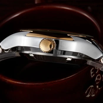 OYW de Lux Automatic Self-Wind Mens Rochie Ceas de mână din Oțel Complet banda de Aur Alb Rochie de Afaceri Impermeabil Ceasuri Relogio Cadouri