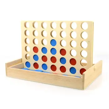 Patru într-Un Rând de Lemn Bingo Joc Jucărie Linia de Sus 4 Classic Placa de Familie Distractiv Jucărie de Învățământ pentru Copii, Copii Băieți Fete Cadouri