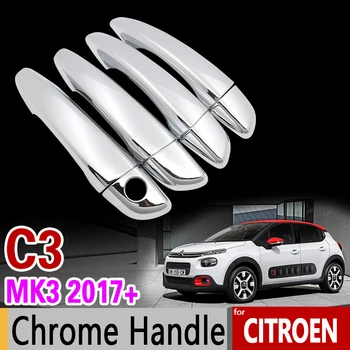 Pentru Citroen C3 2017 2018 Lux Mâner Cromat Capac Ornamental Set C3 MK3 Accesorii Auto, Autocolant Auto Styling