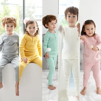 Pentru copii Pijamale pentru Fete Baieti din Bumbac Nursing Burta Solidă Maneca Lunga din Bumbac Pur Acasă Îmbrăcăminte Costum de Pijama Copii CLS041