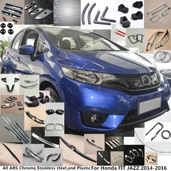 Pentru Honda FIT JAZZ 2016 car styling capac corp detector de echipare ABS crom exterior usa castron stick lampa de cadru parte 8pcs