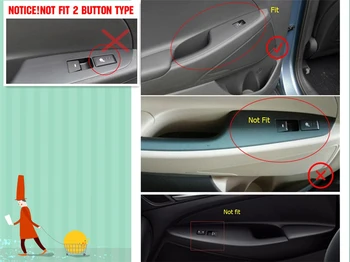 Pentru Hyundai Tucson 2016 2017 2018 Mai Mult De Protecție Ușă Interioară Cotiera Geamurilor Butonul Garnitura Capac 4 Buc / Set