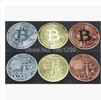 Pentru proba!Mix3pcs/mult /$8.99 Placat cu Aur și Cupru și Argint placat cu 1oz Bitcoin moneda Casascius BTC 1 Pic Fizic Monede