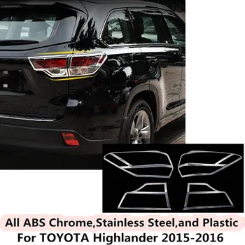 Pentru Toyota Highlander 2016 caroserie detector cadru styling ABS cromat capac ornamental spate coada de lumină spate lampă cadru părți 4buc