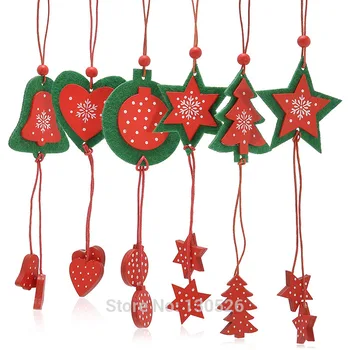 Pom de crăciun Decorare Acasă Stea Inima Ornament Decoratiuni de Craciun pentru Casa si Copaci Eveniment Consumabile Partid 12pc
