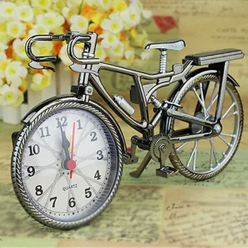 Portabil Mini Călătorie Cifră Arabă Bicicleta Retro Forma Birou Alarma Snooze Ceas Creative Convenabil Ceas Deșteptător Casa Si Gradina