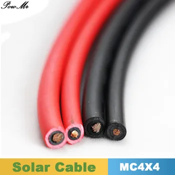 PowMr 5 Metri Roșu sau Negru Solare Cablu Conector 4mm2 pentru MC4/MC3 Cablu de Alimentare cu Omologare TUV UL Cositorit Cupru recopt