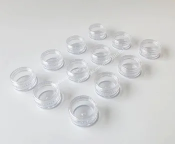 Promovare 100 x 3g borcan de plastic,clar vas de plastic pentru unghii luminițe, mici, rotunde crema container cosmetice