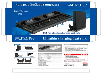 PS4 PRO Ultrathin de Încărcare radiatorul de Răcire Ventilator Suport Vertical Dual Controlere de Încărcare de Andocare USB 3 Hub pentru Playstation 4 Pro