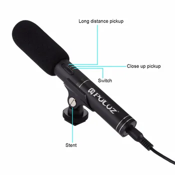 PULUZ Interviu Profesional cu Condensator Video Pusca Microfon cu Cablu Audio de 3,5 mm pentru DSLR & Video DV