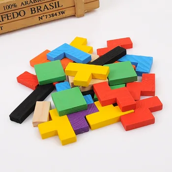 Puzzle-uri Magice Tangram copii din lemn Joc educativ lol Hobby-ul copilului de Puzzle Tetris cu Cuburi Puzzle-uri pentru copii jucării pentru copii baieti fete