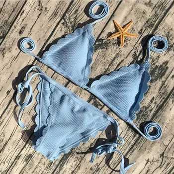 QIANG YI 2018 Vară Stil Push-Up Sexy Bandaj Set de Bikini Căpăstru Costum de Baie Brazilian Femei costume de Baie Costume de baie Beace Căptușit