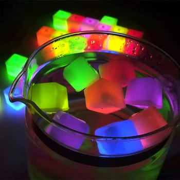 RCtown Set 12BUC Asortate Color Glow Cub de Gheață Lumina Jucărie pentru Petreceri, Baruri Festival (Culoare Aleatorii)-UT 35%