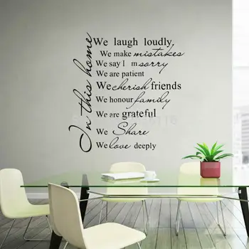 Reguli De Familie În Casa Asta Am Râs Cu Voce Tare Citate De Wall Decal Familie Dragoste Proverbe Autocolante Detașabil Vinil Murală