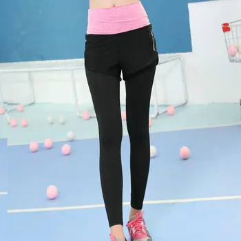 Respirabil de Înaltă Elastic Femei Strans Pantaloni Sport Fitness jambiere Uscare Rapidă Pantaloni de Funcționare Yoga Slim pantaloni Cu pantaloni Scurți