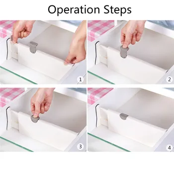 Retractabil Reglabil Stretch Plastic Separator Sertar Organizator De Stocare Partiție Bord Multi-Scop Diy Bucătărie