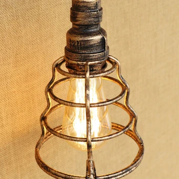 RETRO Fier lampă de perete de epocă conducta de Apă stil de metal, abajur pentru baie, dormitor, hol, restaurant, bar caffe E27 110v 240v