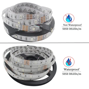 RGB LED Strip Waterproof Panglică RGB LED SMD5050 5M 10M Flexibile LED Dungi DC12V, RGB Banda LED Full Seturi de LED-uri Kit
