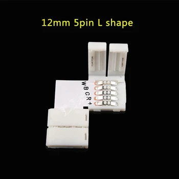 RGBW LED Strip Conectori 50 BUC L T X 12MM FORMA PCB 5Pin pentru 12V 5050 12mm lățime de Bandă liberă de sudare incuietoare lampa Rapid Splitter