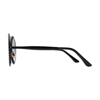ROYAL FATA 2018 Femei Cristal Rotund ochelari de Soare de Designer de Brand de Lux Stras Ochelari de Soare de Înaltă Calitate Nuante Oculos ss970