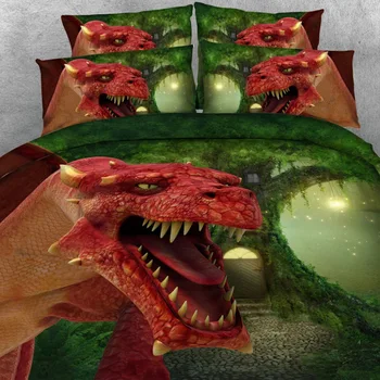 Royal Lenjerie de pat Sursa Brand 3PCS / SET Nou Dinozaur teren Temă 3d HD set pat Copii, Set lenjerie de Pat Copil, Pat Set de Foi