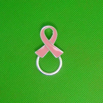 Roz sau Roșu email bowknot cancer de sân SIDA simbol sunet de argint bar pin ochelari titular insigna brosa bijuterii ornament 6buc x