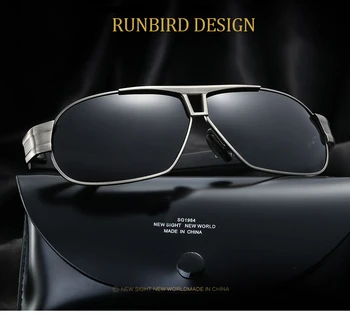 RunBird Brand Polarizat ochelari de Soare Barbati de sex Masculin de sex Feminin de Ochelari de Soare de Brand, Design de Pescuit de Conducere ochelari de Soare Ochelari de cal Clasic de Sticlă 800R