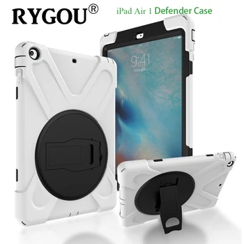RYGOU Pentru iPad Air Caz, Copii de Siguranță Armura Hibrid rezistent la Șocuri Grele Silicon Hard Cover pentru iPad Air 1 Comprimat Caz de Protecție