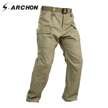 S. ARCHON Impermeabil Ușor Militari Elastic Pantaloni Casual Respirabil Tactice Cargo Pantaloni de Nailon Multi Buzunare Pantaloni de Armată