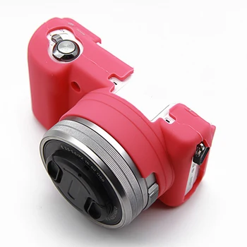 Sac de aparat de fotografiat Caz Silicon Camera Moale Caz de Protecție de Acoperire Piele Pentru Sony ILCE-5000 ILCE-5100 A5000 A5100 Sac de aparat de Fotografiat De 8 Culori