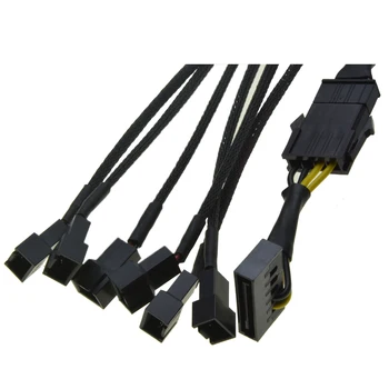SATA 15Pin la 1 la 6 Port 3Pin Fan Cablul de alimentare Pentru PCI express placa Grafica PC 6 moduri 3P Răcire PWM Y splitter Converter