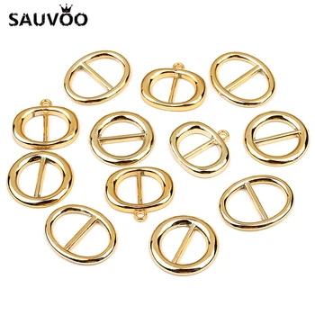 SAUVOO 50pcs KC Culoare de Aur CCB Plastic Rotund Oval Charm Pandantiv cu Gaura de 22mm pentru DIY Brățară Colier de Bijuterii a Face Constatări